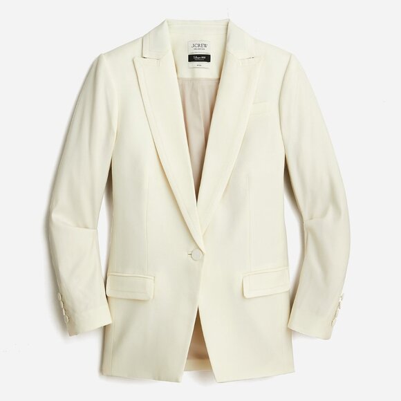 NWT-10-J.Crew Willa tuxedo blazer in Italian wool -IVORY